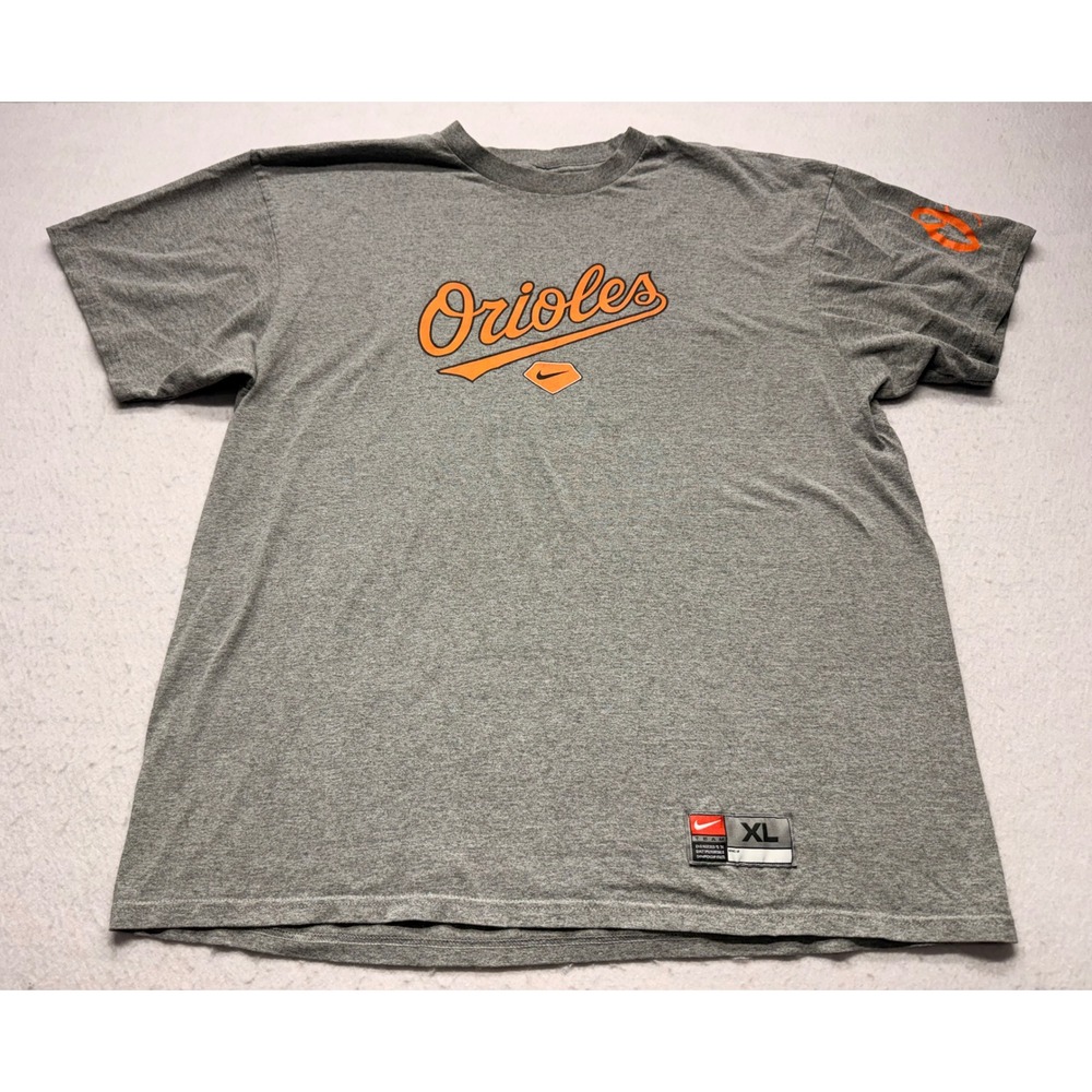 Vintage Nike Team Baltimore Orioles Shirt Mens XL Gray Y2K MLB Cursive Script